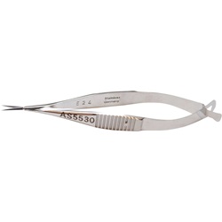 Gill-Vannas Capsulotomy Scissors, Extra Thin Long Blades, Sharp Tips, 3 3/8" (8.5 Cm), Straight