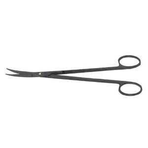 Ceramic Gorney Scissors, (Tungsten Carbide Blades W/ 1 Micro Serrated Blade), Curved, 6 3/4" (17.1 Cm)