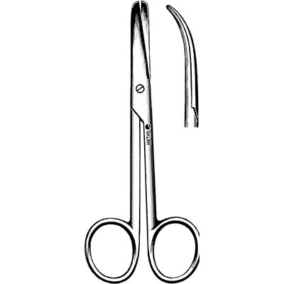 Enucleation Scissors, 5 1/2" (14.0 Cm), Light Curve