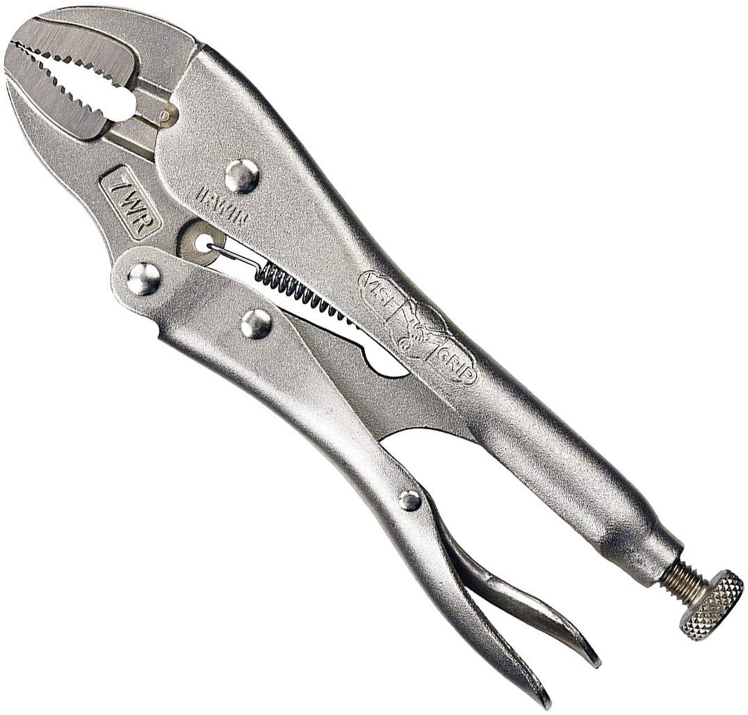 Locking Pliers, Reinforced Jaw Hinge, Self-Locking Lever W/ Adjustment Screw & One-Handed Quick Release, 7" (20.3 Cm)