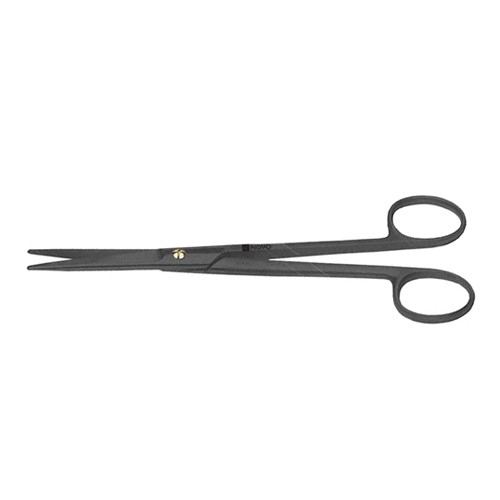 Ceramic Mayo Scissors, (Tungsten Carbide Blades W/ 1 Micro Serrated Blade), Straight, 5 1/2" (14.0 Cm)