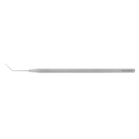 Maltzman-Fenzl Lens Manipulating Hook, 0.15 Mm V-Shaped Tip, 4 3/4" (12.0 Cm), Angled