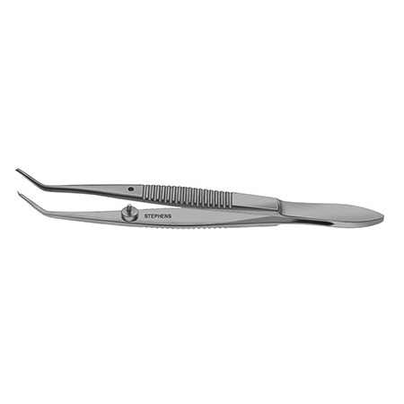 Troutman Superior Rectus Forceps, 45 Degree Angle, 10 Mm From Tip To Bend, 4 1/8" (10.5 Cm)