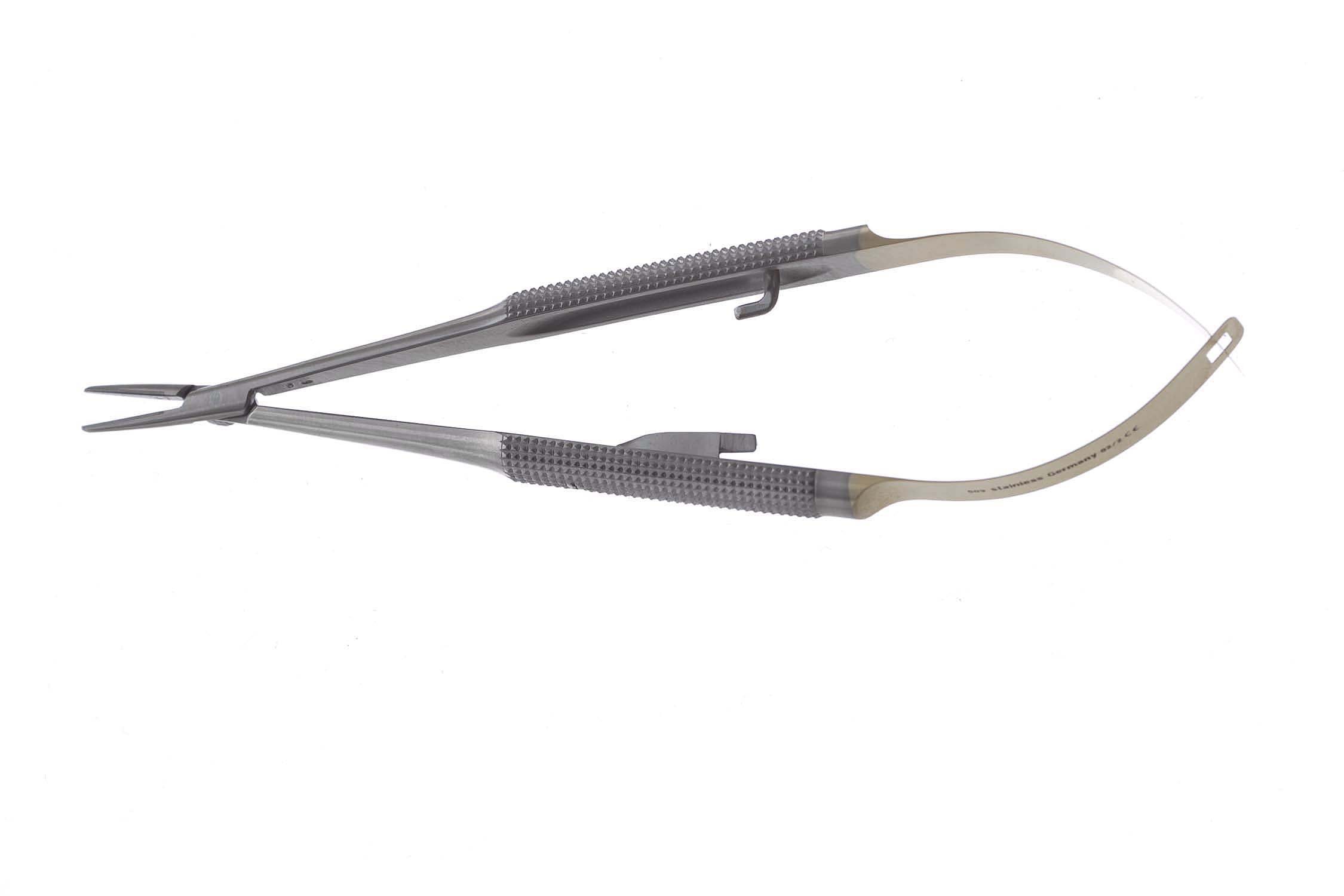 Barraquer Micro Needle Holder, Standard Pattern, Round Handles, 5" (12.7 Cm), Straight Jaw, W/ Out Lock