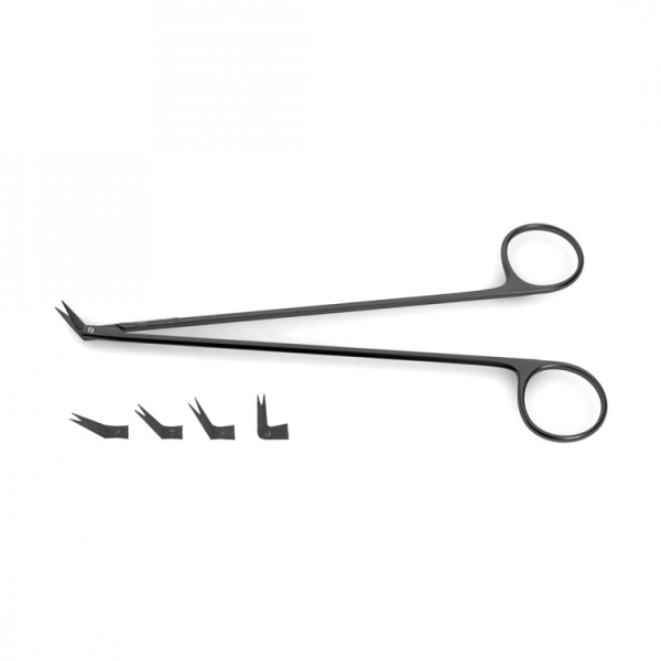 Ceramic Hegemann Dietrich Vascular Scissors, (Tungsten Carbide Blades W/ 1 Micro Serrated Blade), 7 1/8" (18.1 Cm), 25 Degrees