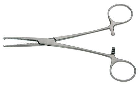 Kocher Clamp Forceps, Longitudinal Serrations, 5" (12.7 Cm) Jaw Length, Straight, 10 1/4" (26.0 Cm)
