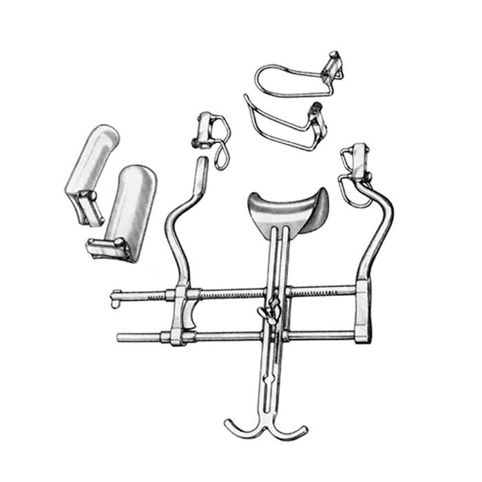 Balfour Abdominal Detachable Retractor, Set Includes: 1 Pair Of 2 1/2" (6.4 Cm) Wire Lateral Snap-On Blades, 1 Pair Of 3 1/2" (8.8 Cm) Wire Lateral Snap-On Blades & One (1) Center Blade, 2 1/2" Wide X 2 5/8" Deep Center Blade #124-5030b 10 1/2" (26.7 Cm) 