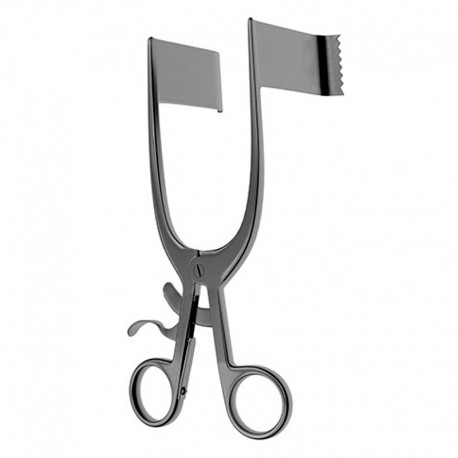 Darling Popliteal Retractor, Direction Of Widest Blade Upon Placement Determines Whether Left Or Right, Length: 6 1/2" (16.5 Cm), Spread: 3 3/4" (9.5 Cm), Large Blade: 1 1/2" (3.5 Cm) Wide X 3" (7.5 Cm) Deep, Small Blade: 1" (2.5 Cm) Wide X 2 1/8" (5.4 Cm