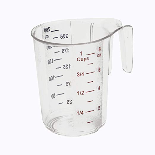 Graduated Measuring Cup, Stainless Steel, Easy-Grip Handles, Large, Smooth Pouring Spout, Graduated In Oz. & Cc On The Interior Surface, 16 Oz., 3 3/4" X 4 5/8"